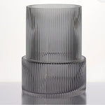 Load image into Gallery viewer, Zofia short - smoke grey glass vase