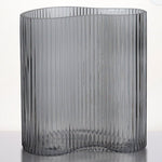 Load image into Gallery viewer, Infinity - short smoke grey glass vase