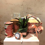 Load image into Gallery viewer, "Balance" Hamper in floral fabric storage basket with a plant