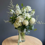 Load image into Gallery viewer, "White Marshmallows" Flower Arrangement In Vase