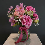 Load image into Gallery viewer, "Bonbon" Pink And White Posy In Vase