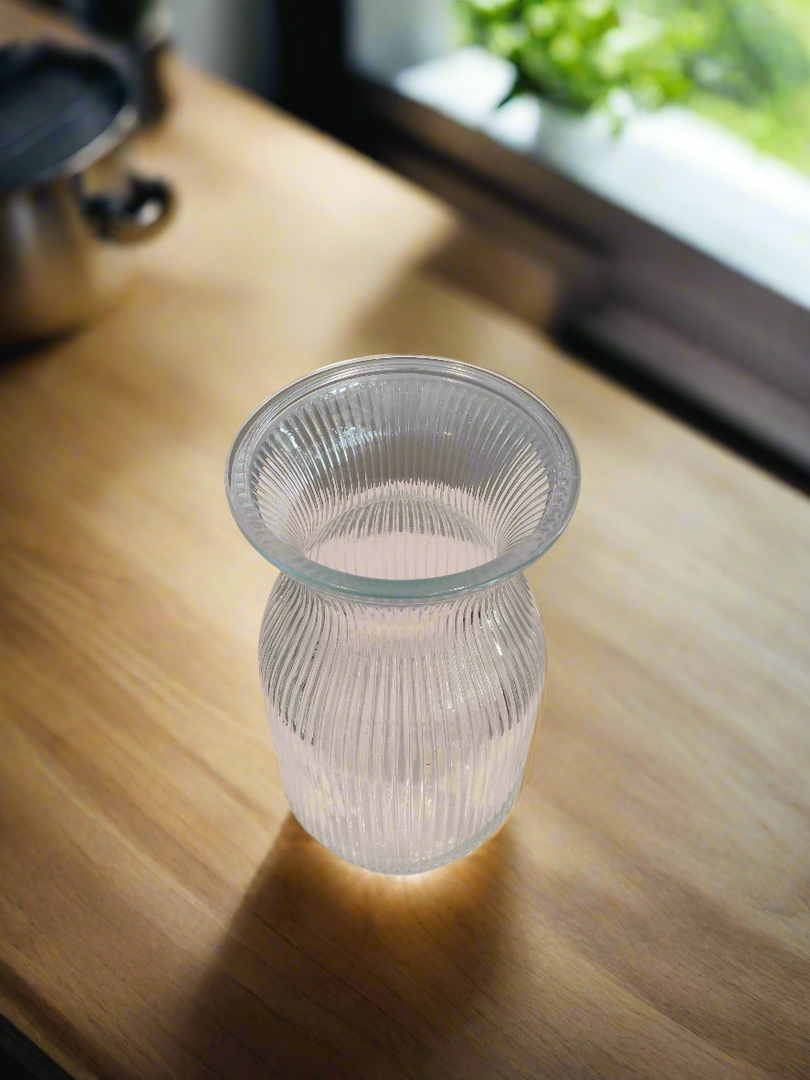 Ripple Posy clear glass vase