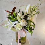 Load image into Gallery viewer, "Precious Memories" White Flowers Bouquet in Vase