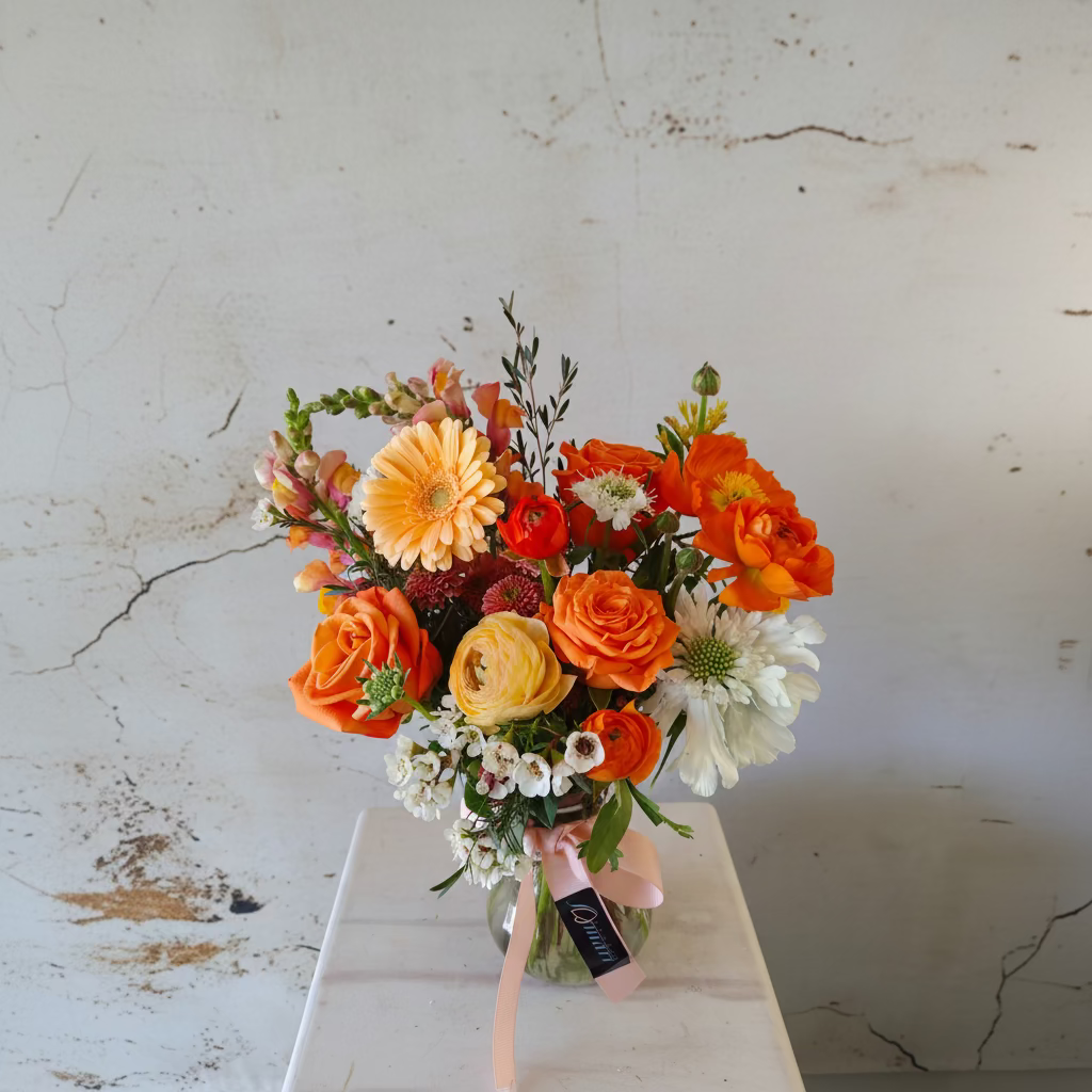 Amber - flower posy in vase