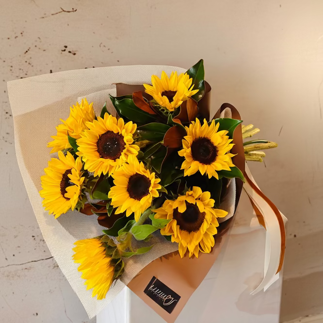 Sunflowers Wrapped Bouquet Only