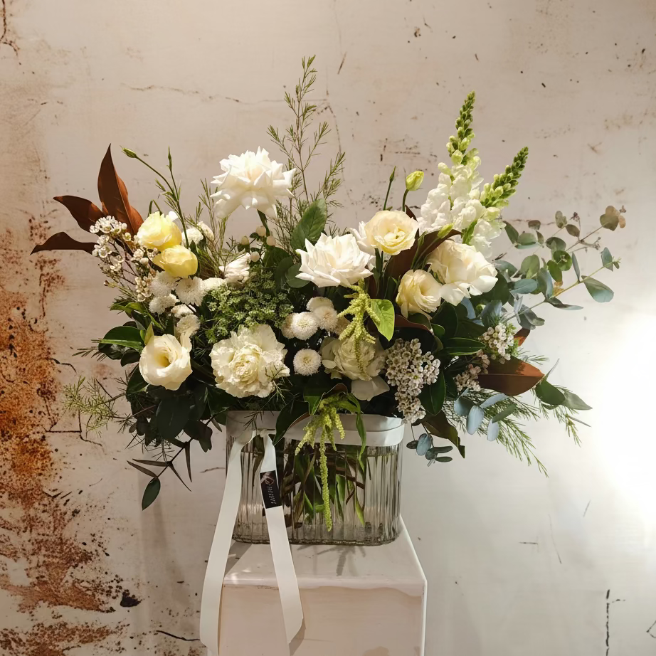 Free Spirit - white arrangement in vase