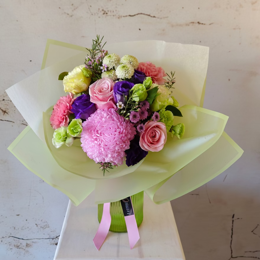 Timeless Beauty flower posy In Vase
