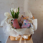 Load image into Gallery viewer, "Forever and ever" Hamper in felt basket with flower posy