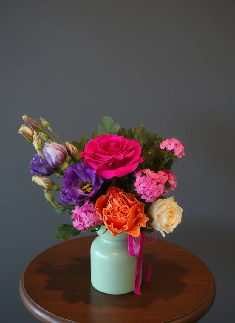 "Bright Garden" - Flower posy in vase