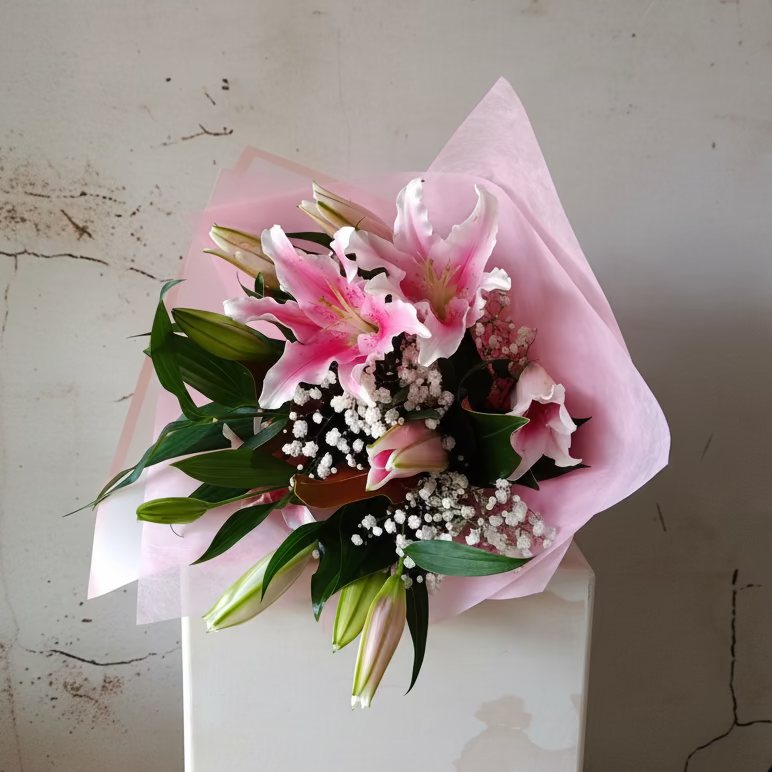 Pink Oriental Lilies bouquet