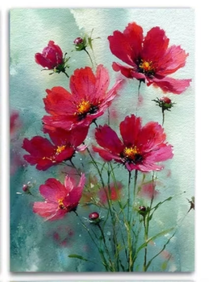 Cosmos Flowers - greeting card