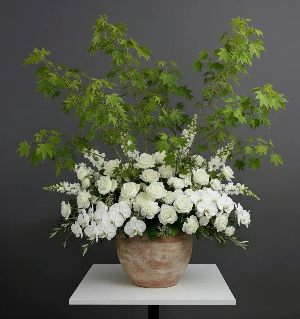 "Lush White Garden" - Luxurious flower arrangement    Advanced orders only.