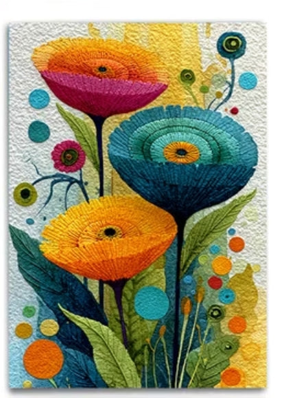 Abstract Flowers - greeting card