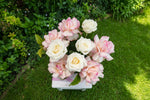 Load image into Gallery viewer, "Pure Admiration" 9 Fresh rose blooms in vase