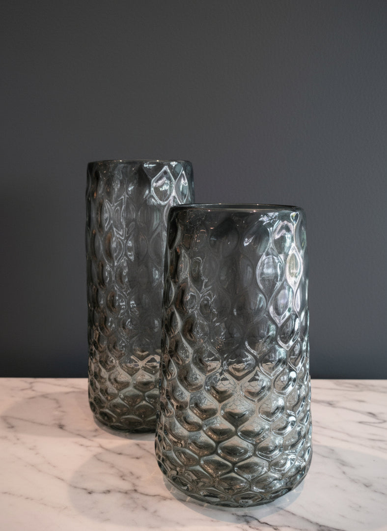 Dimple Glass vase Wide