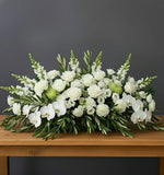 Load image into Gallery viewer, White Funeral Casket Spray - 80 cm                           Advance orders only
