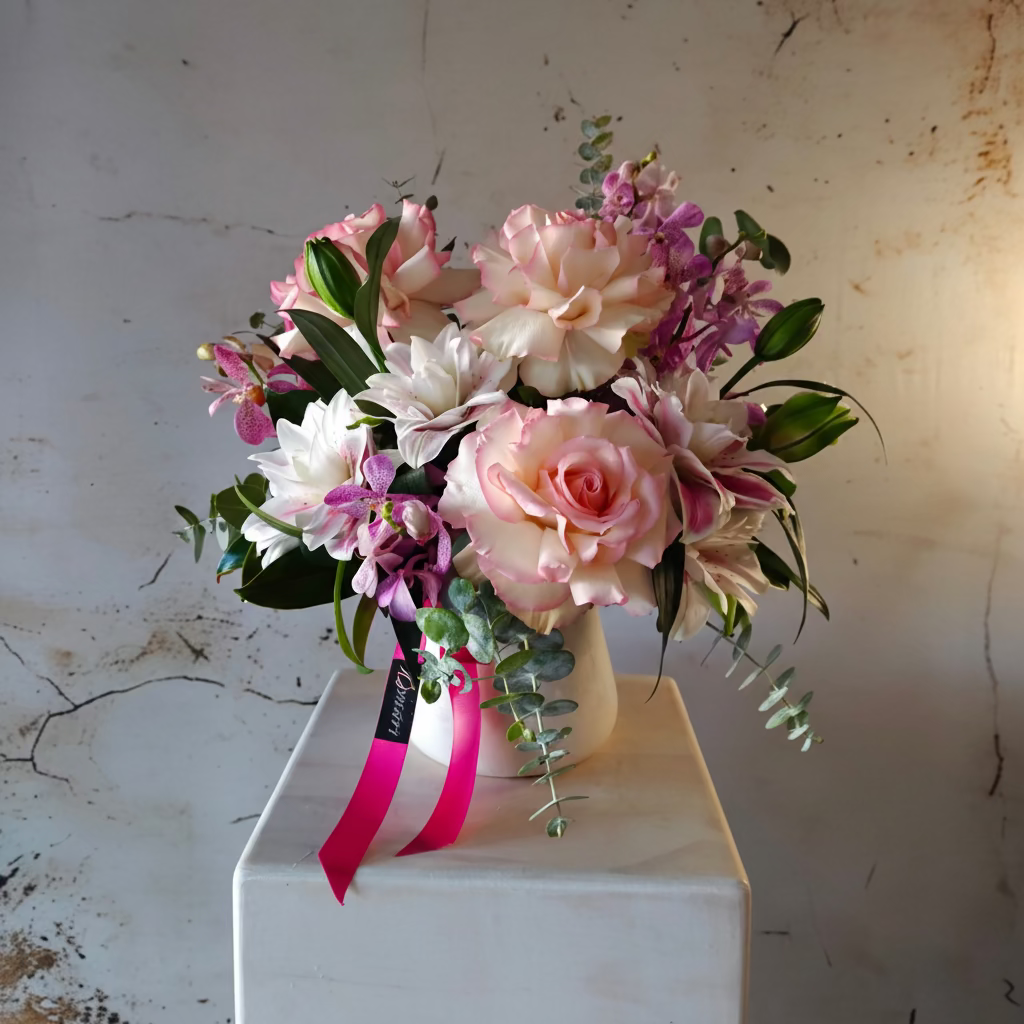 "Trust the Florist" Flower Arrangement In Vase