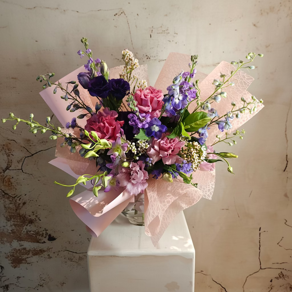 "Royal Blooms" Bouquet in Vase