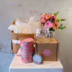 Load image into Gallery viewer, "More than Love"  Hamper in a felt basket with flower posy