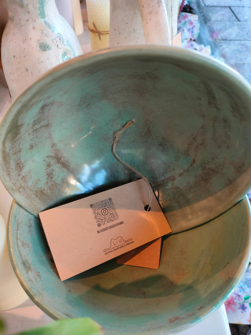 "Ball on tall foot" Original Art Ceramic