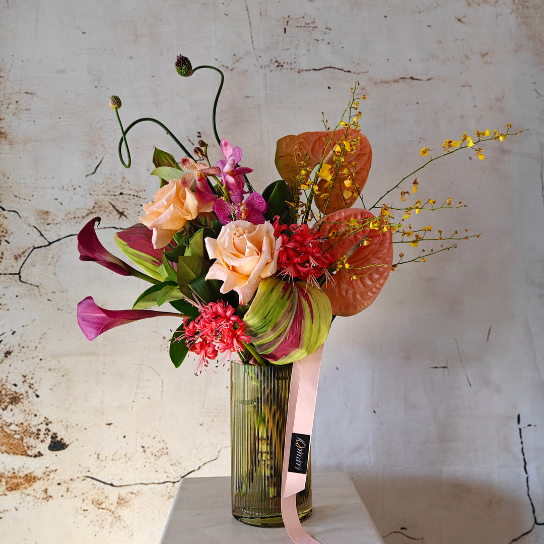 "Trust the Florist" Flower Arrangement In Vase