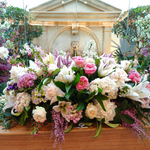Load image into Gallery viewer, Pre-order: Casket spray - pink and white flowers