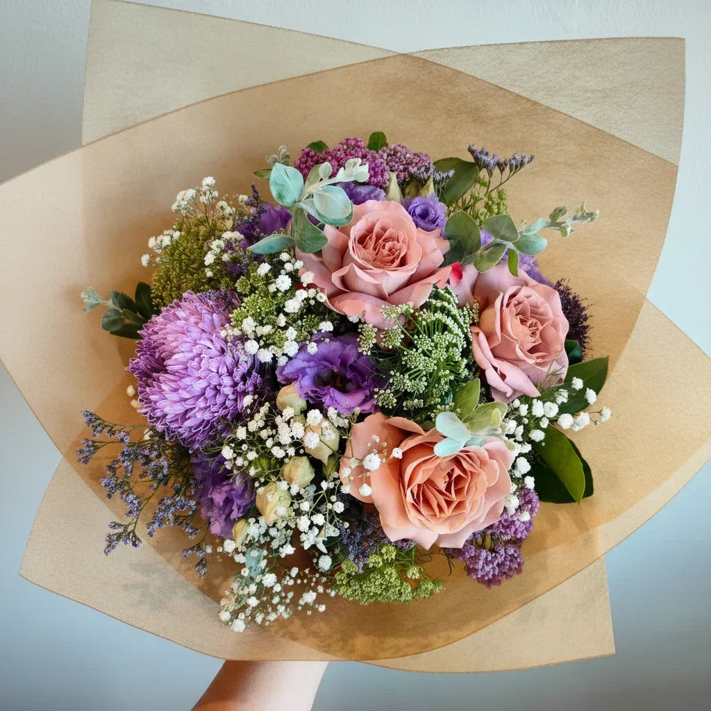 "Blueberry & Caramel Delight" seasonal bouquet