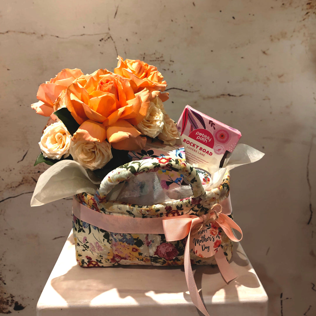 "Joyful Moments" Hamper with rose posy