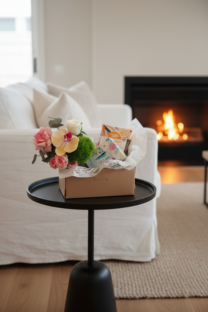 "Amari" Gift basket in a leather box