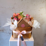 Load image into Gallery viewer, "More than Love"  Hamper in a felt basket with flower posy